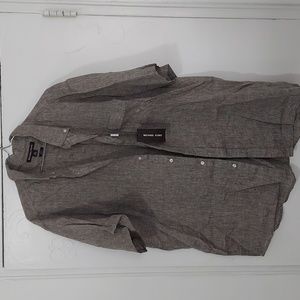 Michael Kors Grey Linen short sleeve shirt